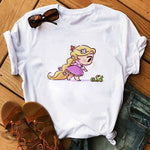 Disney Cartoon T Shirt Women Ariel Tees Cute Anime Little Princess Kids Tshirt Female