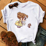 Disney Cartoon T Shirt Women Ariel Tees Cute Anime Little Princess Kids Tshirt Female