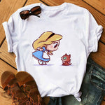 Disney Cartoon T Shirt Women Ariel Tees Cute Anime Little Princess Kids Tshirt Female