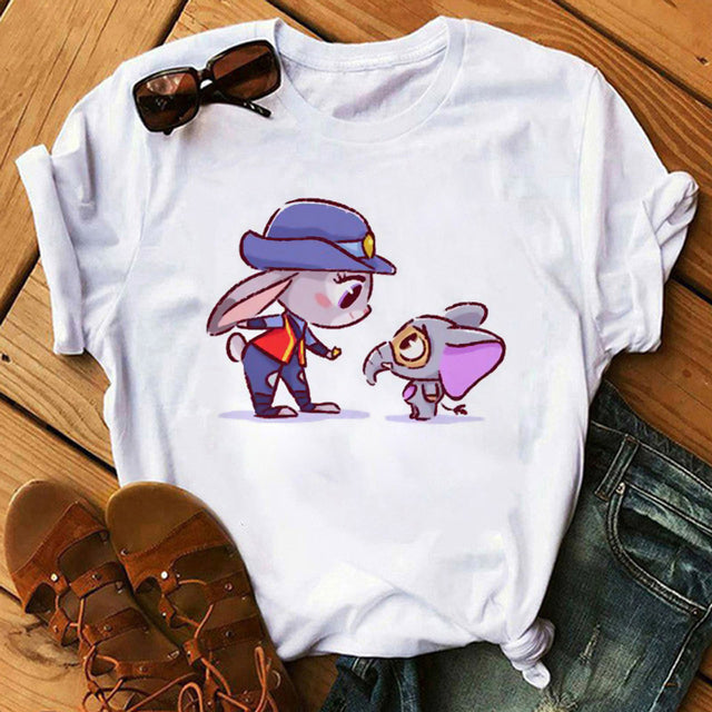 Disney Cartoon T Shirt Women Ariel Tees Cute Anime Little Princess Kids Tshirt Female