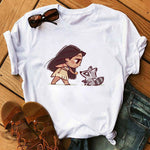 Disney Cartoon T Shirt Women Disney Princess Graphic Tees Cute Anime  Tshirt Female