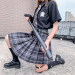 Fashion Summer Women Skirts Japan Style School Pleated Skirts for Girls High Waist Plaid Mini Skirts Women