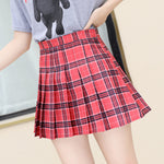 Summer Women Skirts Cute Style Plaid Skirts for Girls High Waist School Pleated Mini Skirts Women