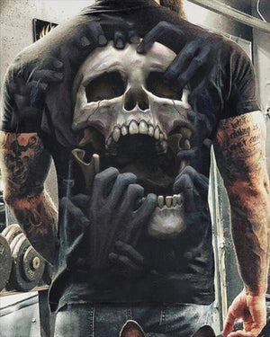 Fashion Summer Horror Skull 3D Print Men T-Shirt O-Neck Short Sleeve T Shirt Men Clothing