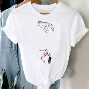 T-shirts Women Cartoon Wine Funny Fashion Clothing Spring Summer Clothes Tshirt