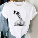 T-shirts Women Cartoon Wine Funny Fashion Clothing Spring Summer Clothes Tshirt