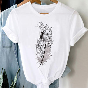 T-shirts Women Cartoon Wine Funny Fashion Clothing Spring Summer Clothes Tshirt