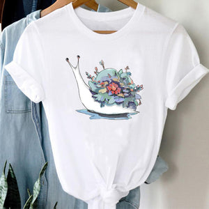 T-shirts Women Cartoon Wine Funny Fashion Clothing Spring Summer Clothes Tshirt