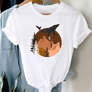 T-shirts Women Cartoon Wine Funny Fashion Clothing Spring Summer Clothes Tshirt