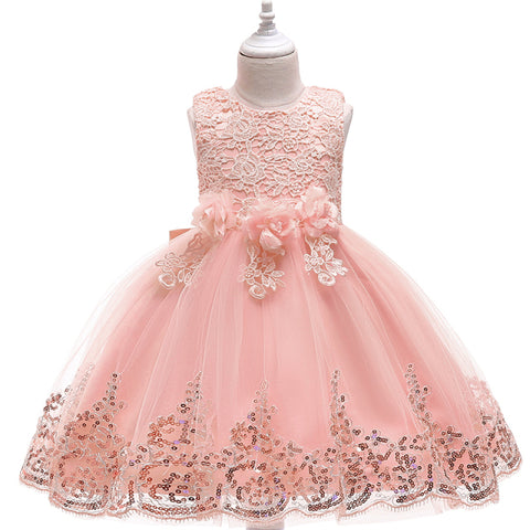 Girl Summer Lace Princess Dress Children Floral Gown Dresses For Girls