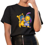 New Disney T-shirt Cute Winnie the Pooh Bear Graphic Female Clothing Casual Ladies Tshirt