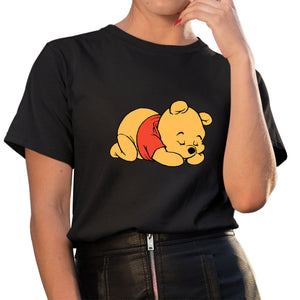 New Disney T-shirt Cute Winnie the Pooh Bear Graphic Female Clothing Casual Ladies Tshirt