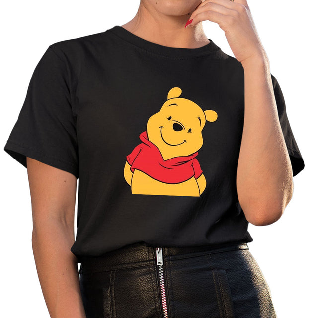 New Disney T-shirt Cute Winnie the Pooh Bear Graphic Female Clothing Casual Ladies Tshirt