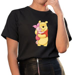 New Disney T-shirt Cute Winnie the Pooh Bear Graphic Female Clothing Casual Ladies Tshirt