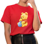 New Disney T-shirt Cute Winnie the Pooh Bear Graphic Female Clothing Casual Ladies Tshirt