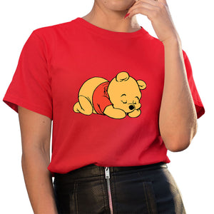 New Disney T-shirt Cute Winnie the Pooh Bear Graphic Female Clothing Casual Ladies Tshirt