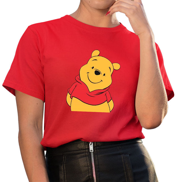 New Disney T-shirt Cute Winnie the Pooh Bear Graphic Female Clothing Casual Ladies Tshirt