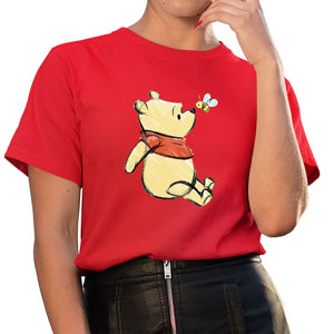 New Disney T-shirt Cute Winnie the Pooh Bear Graphic Female Clothing Casual Ladies Tshirt