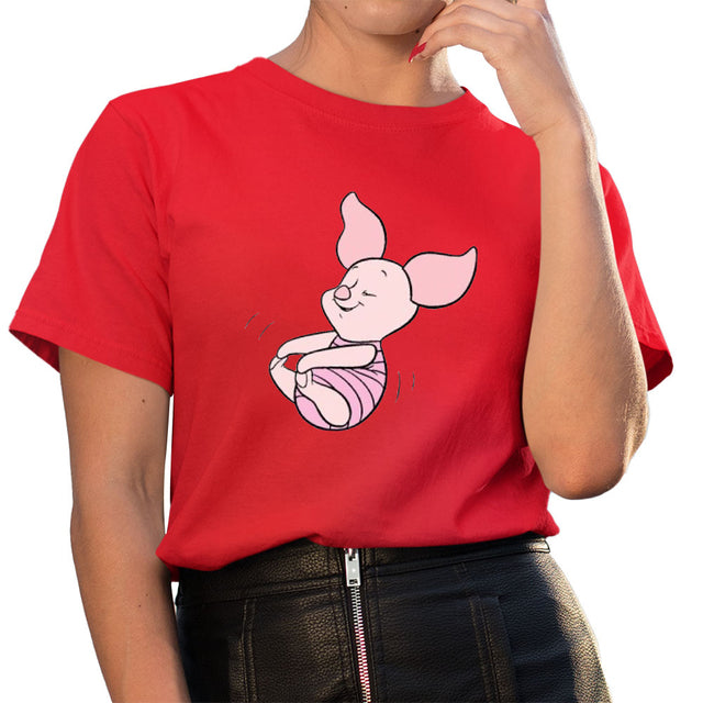 New Disney T-shirt Cute Winnie the Pooh Bear Graphic Female Clothing Casual Ladies Tshirt