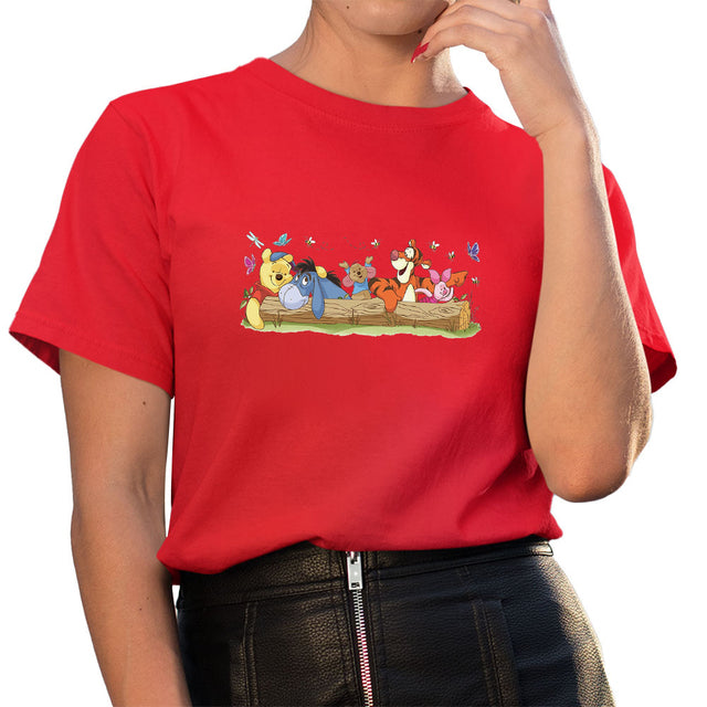 New Disney T-shirt Cute Winnie the Pooh Bear Graphic Female Clothing Casual Ladies Tshirt