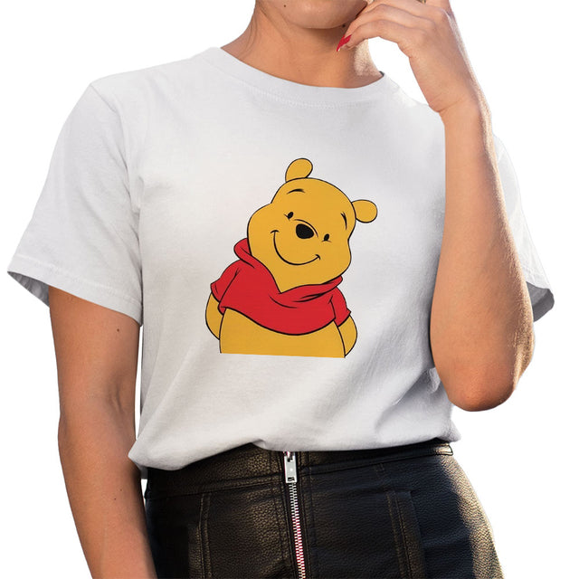 New Disney T-shirt Cute Winnie the Pooh Bear Graphic Female Clothing Casual Ladies Tshirt