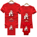 Christmas Deer Print T-shirt  Family Matching Christmas T shirt Mommy Daddy Baby Short Sleeve Red Shirt Clothes