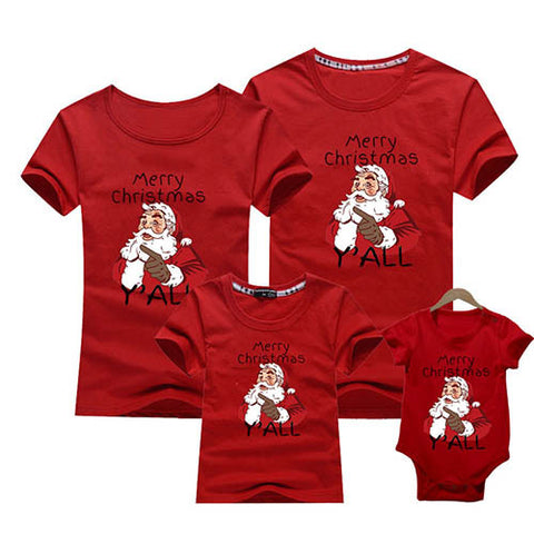 Christmas Family Look Mom And Me Clothes Adult Kids T-shirt Baby Outfits