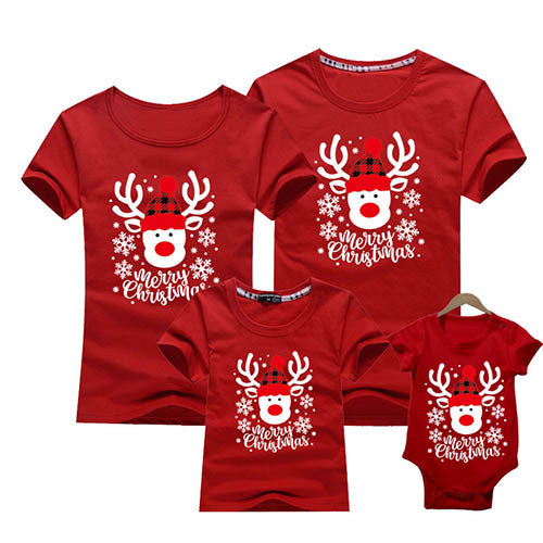 Christmas Family Look Mom And Me Clothes Adult Kids T-shirt Baby Outfits