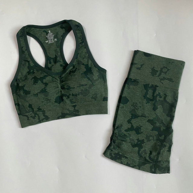 Adapt Camo Seamless Yoga Set For Women Workout Summer Clothes Sports Bra