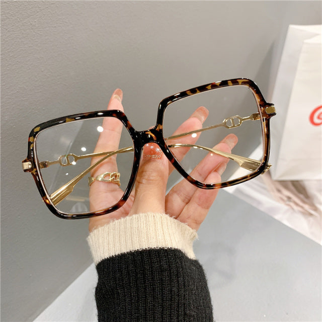 Fashion Oversized Square Eyewear Retro Women