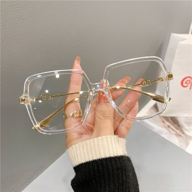 Fashion Oversized Square Eyewear Retro Women