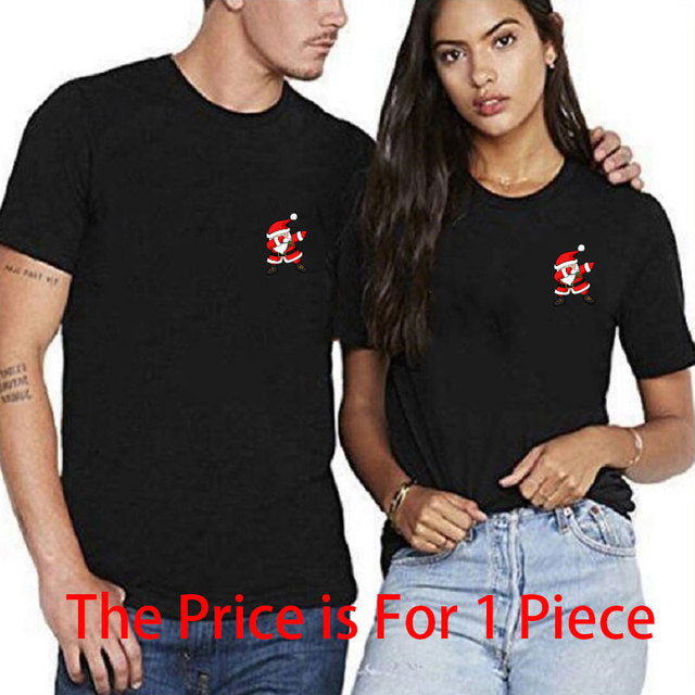 Couple Top T-shirt Casual Cotton Short Sleeve Tees Brand Loose Women And Men