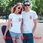 Couple Top T-shirt Casual Cotton Short Sleeve Tees Brand Loose Women And Men