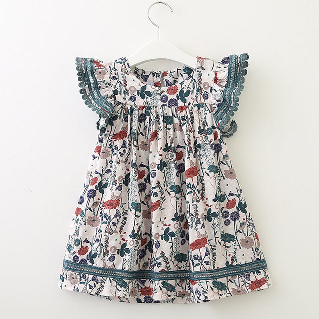 Summer Girls Dress Strap Hollow Embroidery Casual Sleeveless Party Princess Dress