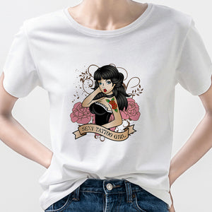 Aesthetic Soft Girl Y2K Accessories Pin Up Clothing Grunge Beauty Sexy Woman Tee Shirt