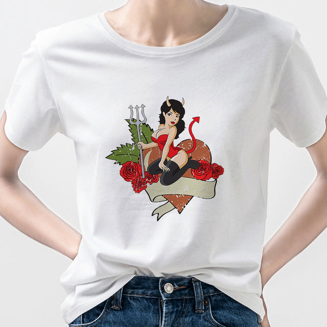 Aesthetic Soft Girl Y2K Accessories Pin Up Clothing Grunge Beauty Sexy Woman Tee Shirt