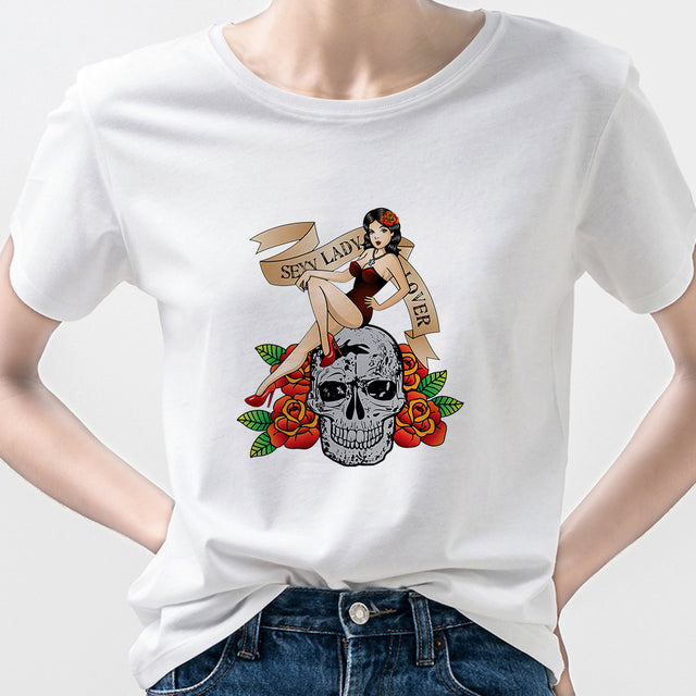 Aesthetic Soft Girl Y2K Accessories Pin Up Clothing Grunge Beauty Sexy Woman Tee Shirt