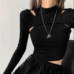 Knitted Crop Tops T-shirt