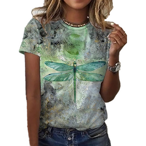 Sexy Fashion Ladies T-shirt New Summer Loose Women Floral Print