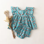 Summer Baby Girl Clothes Set Fashion Floral Dress Tops +Shorts Bloomers for Newborn Girls