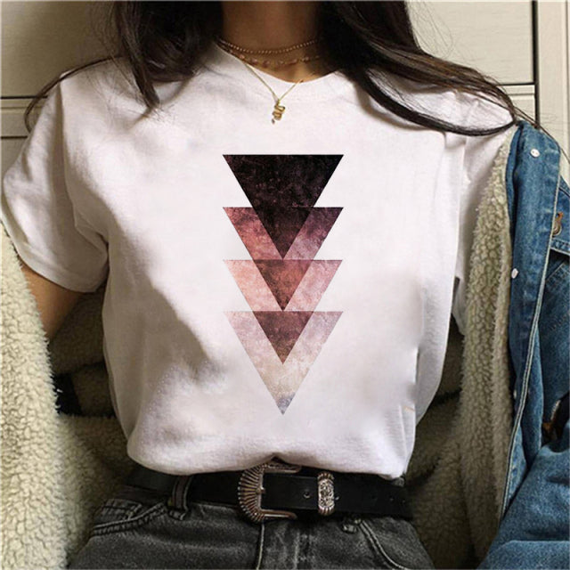 Summer Short Sleeve T-shirts Top T Shirt Ladies Womens White T Shirt Tops