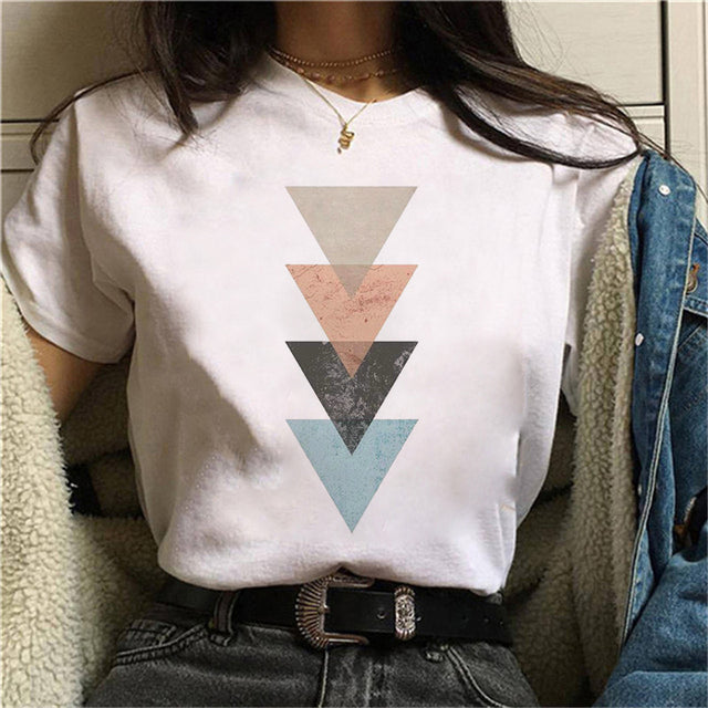 Summer Short Sleeve T-shirts Top T Shirt Ladies Womens White T Shirt Tops