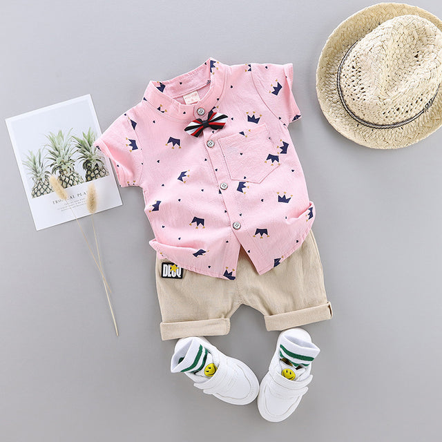 Baby Boys Girls Clothes Clothing Sets Kids Children Boy T-shirts + Pants Suits Summer Toddler