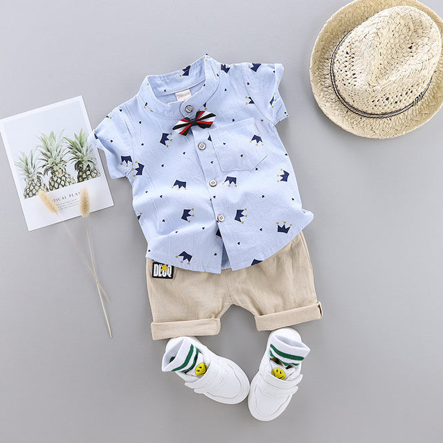 Baby Boys Girls Clothes Clothing Sets Kids Children Boy T-shirts + Pants Suits Summer Toddler