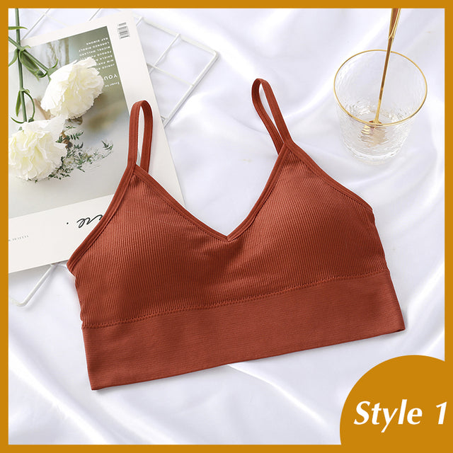 Women Tank Crop Top Seamless Underwear Female Crop Tops Sexy Padded Camisole