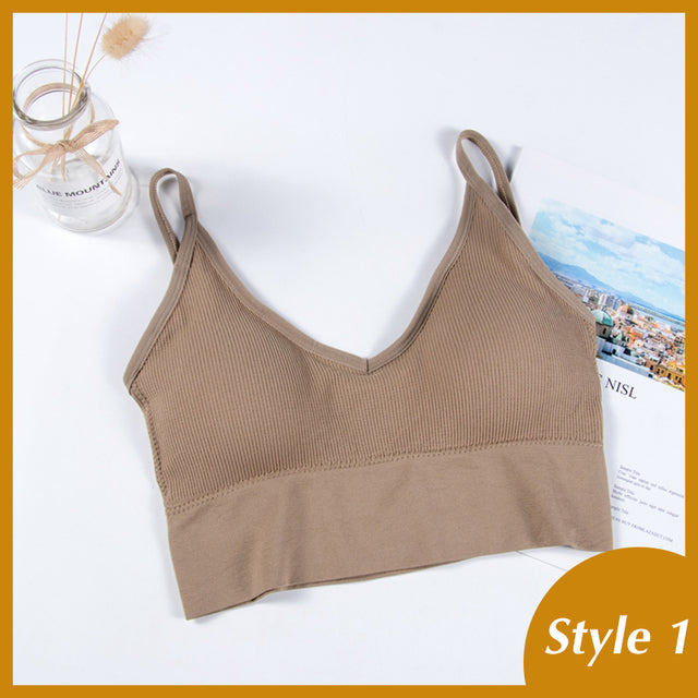 Women Tank Crop Top Seamless Underwear Female Crop Tops Sexy Padded Camisole