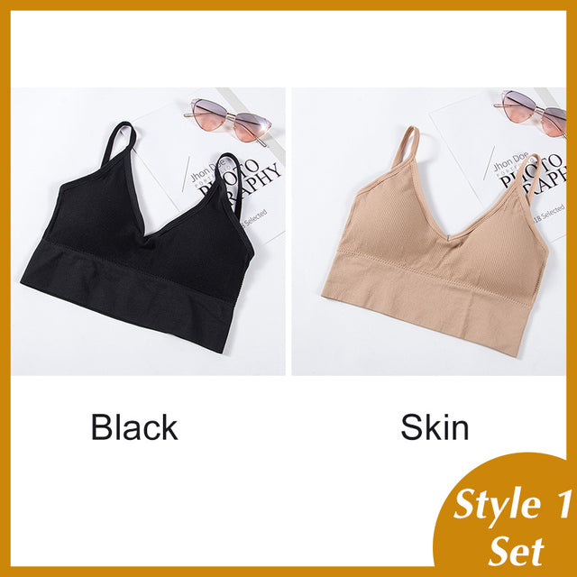 Women Tank Crop Top Seamless Underwear Female Crop Tops Sexy Padded Camisole