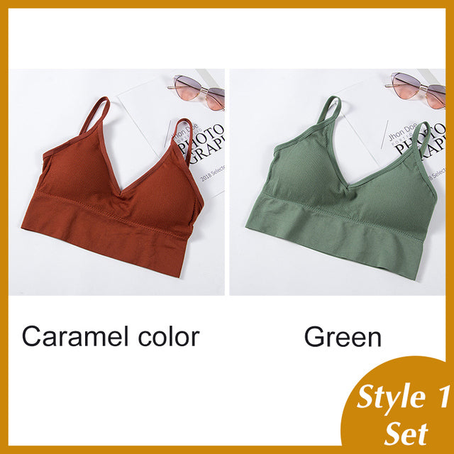 Women Tank Crop Top Seamless Underwear Female Crop Tops Sexy Padded Camisole