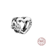 Pandora Bracelet Original Heart-Shaped Fit 925 Sterling Silver Golden