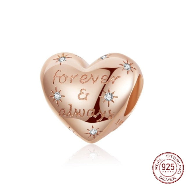 Pandora Bracelet Original Heart-Shaped Fit 925 Sterling Silver Golden